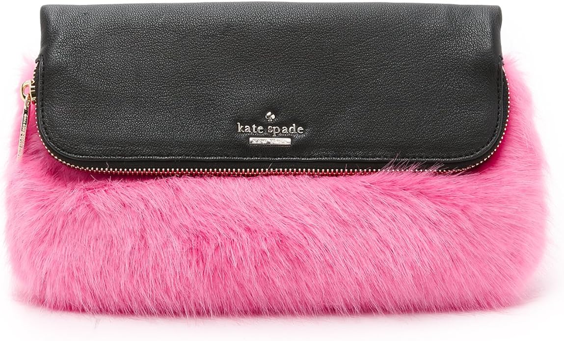 Kate Spade New York Steffe Faux Fur Clutch Pink Multi Handbag: Handbags: Amazon.com