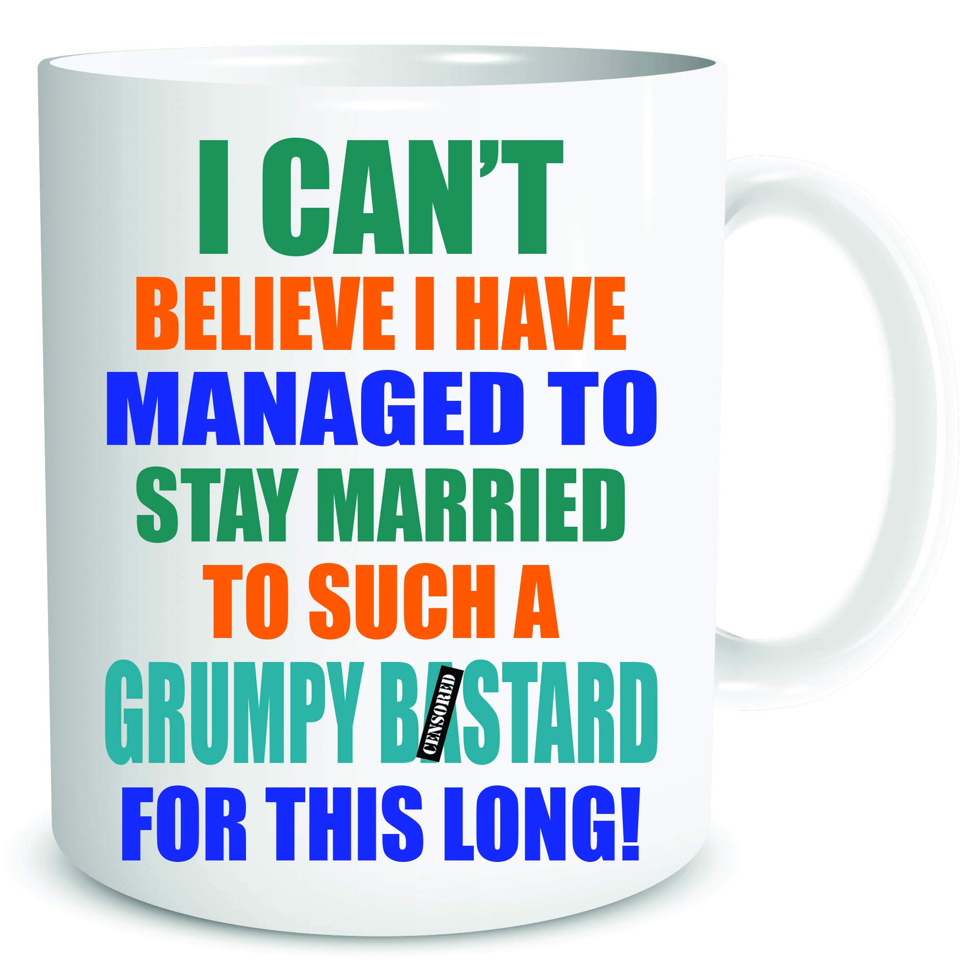 Funny Mugs Husband Gift Present Anniversary Mug Married to A Grumpy B*stard Humour Banter Cup WSDMUG2077
