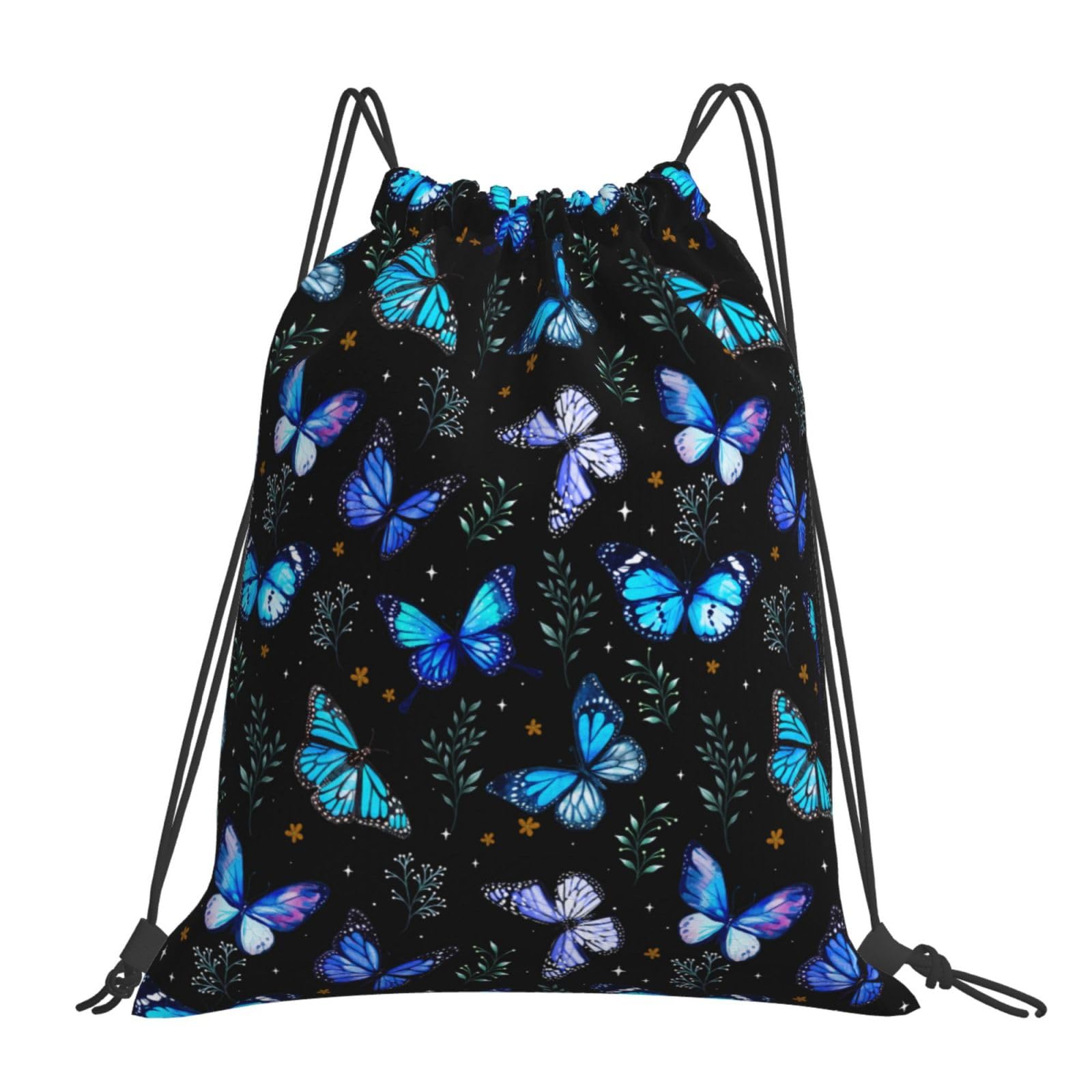 Photo 1 of Nmbvcxz Butterflies Foldable Drawstring Backpack Gym Bag for Shopping, Sport, Yoga, Travel, Swimming, Beach