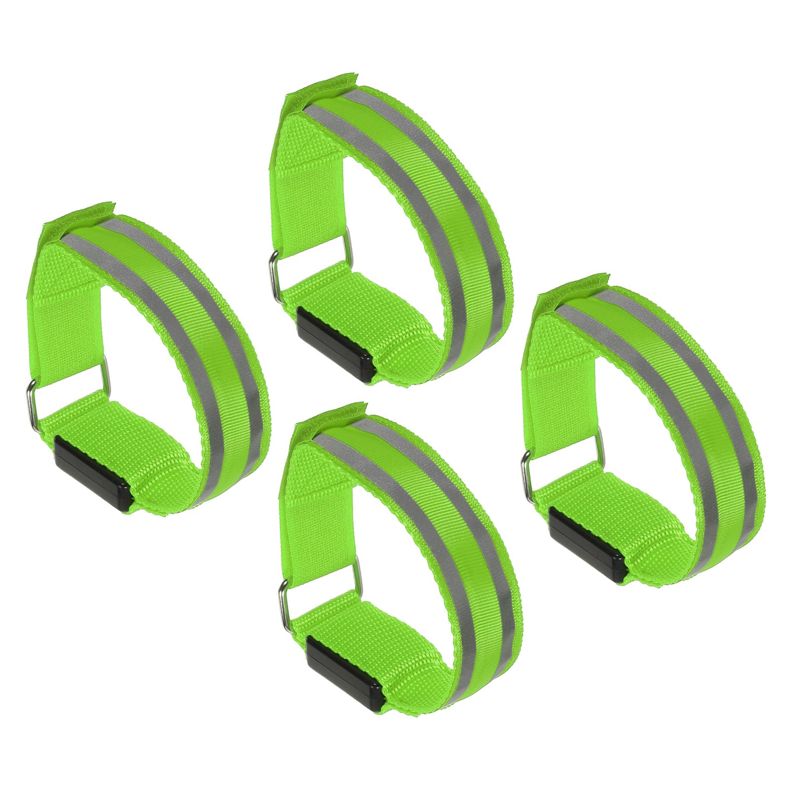 PATIKIL LED Wristband, 4 Pack Light Up Bracelets LED Armbands Glow in the Dark Safety Wrist Band for Parties, Concerts, Festivals, Night Run, Green
