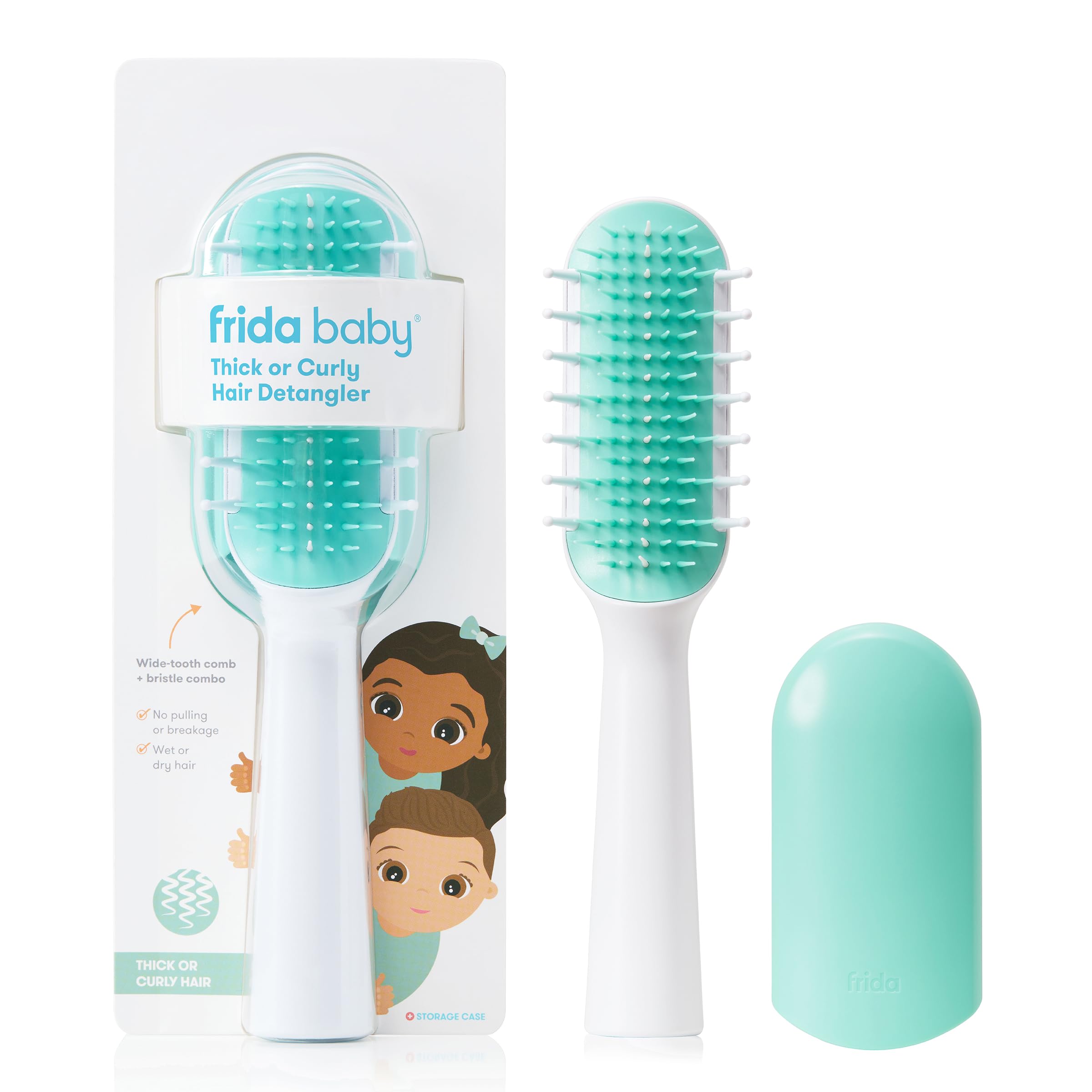 Frida Baby Toddler Hair Brush: Strong Bristle Hair Brush for Thick or Curly Hair