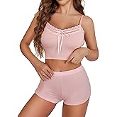 Avidlove Lingerie Sets For Women Sexy Sleepwear Lingerie Set Lace Trim Short PJ Set Soft Sleepwear Shorts 2 Piece S-XXL