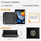 Ufkaa PU Leather Valet Tray Gift for Men - Stylish Organizer for Essentials view 4