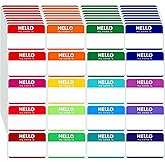 Zacool Name Tag Stickers (3"x 2") Peel and Stick Name Tag Labels Hello My Name is Nametags Stickers Colorful Name Badge Labels for Themed Party Family Home School Office Conferences 160 Pcs