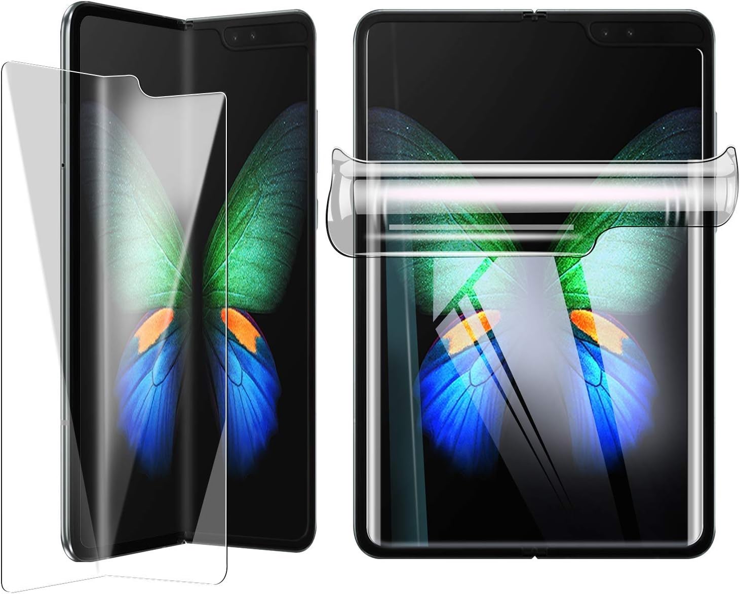 Screen Protector for Samsung Galaxy Fold, Anti-Scratch Anti-Fingerprint Bubble-Free Full Cover Protective Film, Self Healing Soft TPU-HD Transparent Foldable Screen Protector for Galaxy Fold