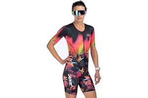 Zoot Women’s LTD Tri Aero Fz Racesuit, Short Sleeve Aerodynamic Cycle Race Swim Bike Run Tri Suit with Pockets UPF 50+ Fabric