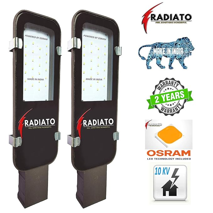 Radiato A.C Led Street Light SMD (White, Waterproof IP65) Pack of 2. (24)