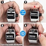 SDARMING 4-Digit Tally Counter 3 Pack Metal Hand Clicker No Battery view 4
