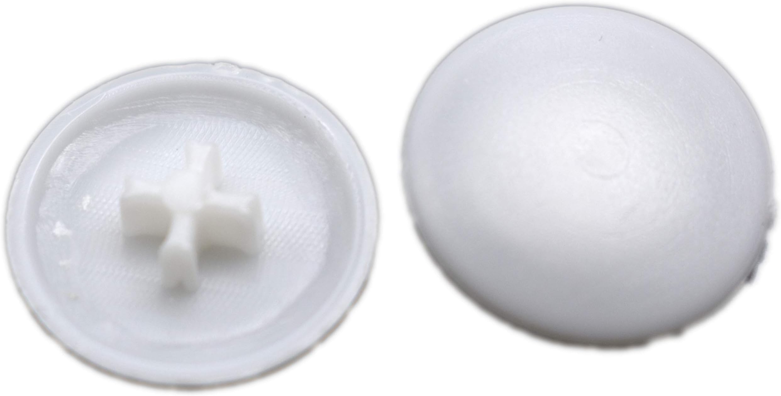 Cam Dowel Cap,Cam Lock Fastener Cap,Cam Lock Nuts Cap,Cam Lock Screw Cap. (Only Plastic Cap, No Fastener,Only for 14.6mm11mm Cam Fitting,Top Concave"Plus Shape" ） (White)