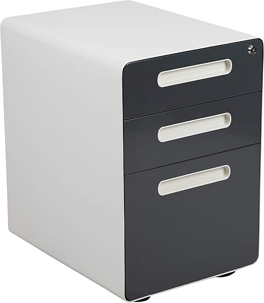 Amazon Com Flash Furniture Ergonomic 3 Drawer Mobile Locking