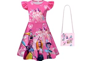 Girls Hunters Dress Costume Kids Halloween Christmas Demon Zoey Rumi Mira Dress Up Outfits Cartoon Printed Cosplay