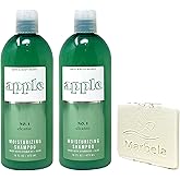 Bath & Body Works Apple 2 Pack Moisturizing Shampoo Gift Set with a Natural Oats Sample Soap