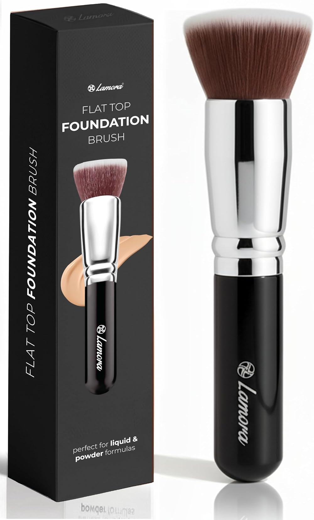 Lamora Foundation Brush Kabuki Flat Top - Dense Synthetic Bristles