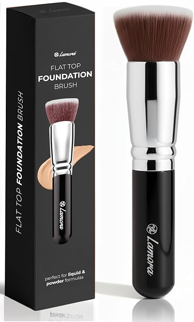 Lamora Foundation Brush Kabuki Flat Top - Dense Synthetic Bristles