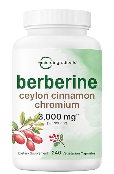 BERBERINE WITH CEYLON CINNAMON, CHROMIUM, & TURMERIC | 3,000MG EQUIVALENT | 240 VEGGIE CAPSULES | HIGH POTENCY BERBERINE HCL ROOT + CINNAMON BARK EXTRACT | HEART HEALTH & IMMUNE SUPPORT SUPPLEMENT*