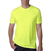 Next Level Apparel Men's CVC Crewneck Jersey T-Shirt, Neon Yellow, Large