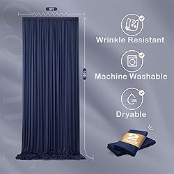 Wrinkle Free Navy Blue Backdrop Curtains for Party
