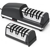 Newise Electric Knife Sharpener - 3 Stage 15&deg;&amp;20&deg; Dual Sharpening Heads | 100% Diamond Abrasive - Quick &amp; Precise Sharpening, Ideal Gift