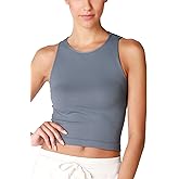 NIKIBIKI Women Seamless High Neck Ribbed Crop Top, Made in U.S.A, One Size