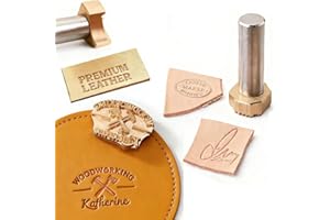 Custom Leather Stamp Personalized Logo Brass Leather Stamp for Dad Husband Handmade Gifts (Gold)