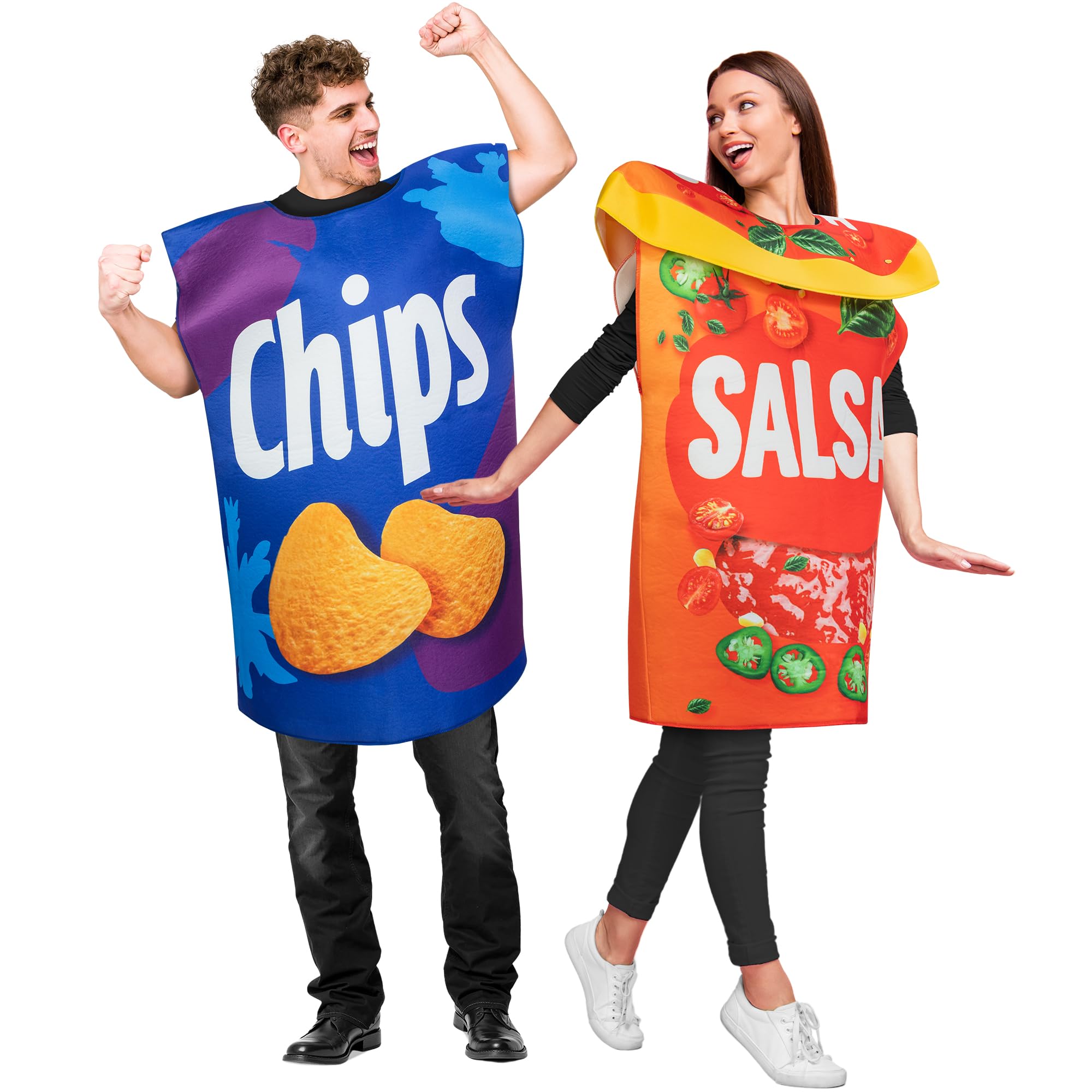 Photo 1 of Zadin Chips and Salsa Costume, Best Friend Costume For Women, Men, Dynamic Duo Matching 2025 Halloween Couple Costumes