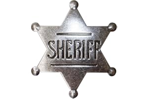 SHLAQIWA Sheriff Badges Metal Deputy Badges Police Badge Detective Badge Sheriff Gear Western Police Vest Badges for Boys and Girls, Cowboy Party, Dress-Up Parties, Decoration Badge