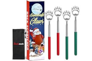 SANTAMADE Bear Claw Back Scratcher 4 Pack, Telescopic Expendable Cool Gifts for Men, Women, Grandma, Grandpa - Funny White Elephant Gifts for Adults Useful Stocking Stuffers for Adults