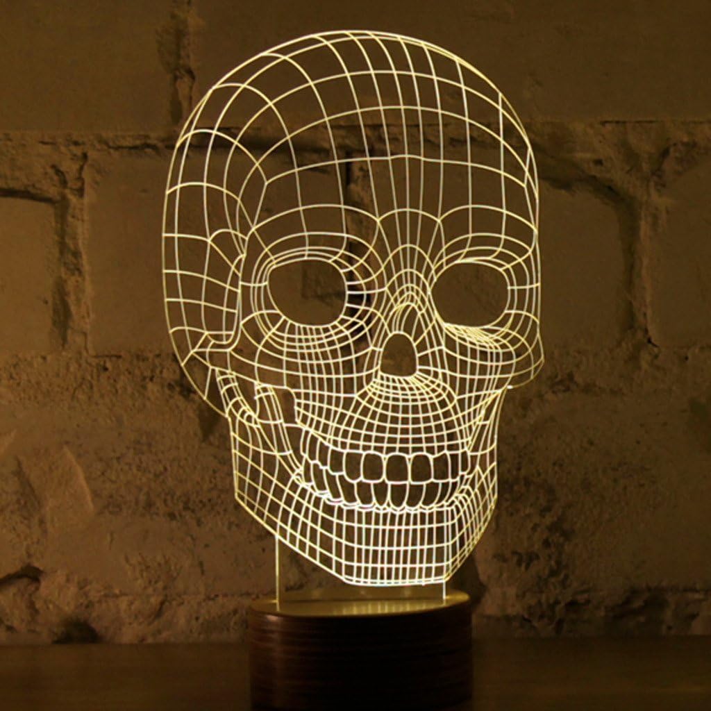 led skull table lamp