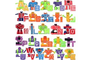 Liberty Imports Alphabet Transforming ABC Letters Robots - 26 Piece Alphabots Learning Toys for Toddlers & Preschoolers Classroom Prizes Party Favors