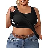 Plus Size Simple Shapewear Top-Sculpting, Tummy Control Vest with Built-in Bra for Fall & Winter-Comfortable Tank Tops