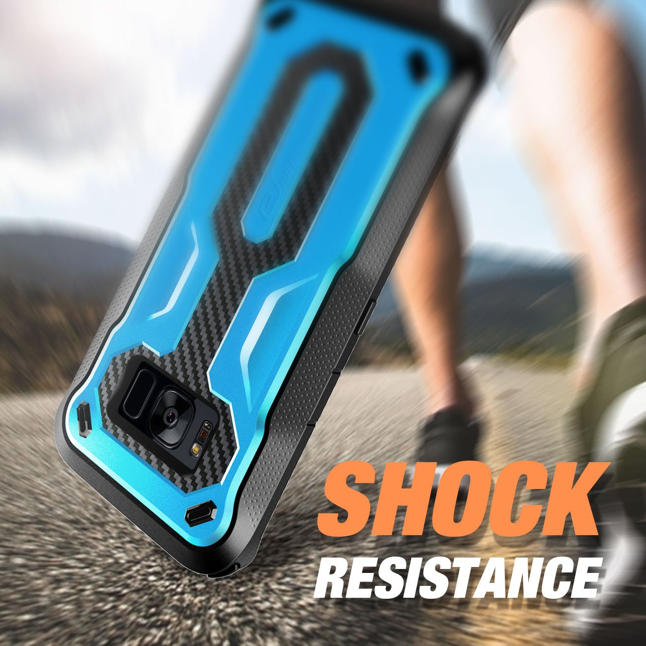 Galaxy S8 Rugged Case, eSamcore Samsung Galaxy S8 Slim Protective Case with Heavy Duty holster [Without Built in screen protector] 5.8 Inch [2017 Release] [BLUE]