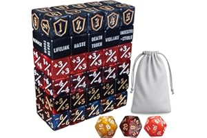 TIIXXE 63 PCS MTG Dice Counters Set, D6 MTG Tokens with Bulk Abilities Keywords and MTG Life Counters, Dice Set for Magic The Gathering, TCG and Card Games