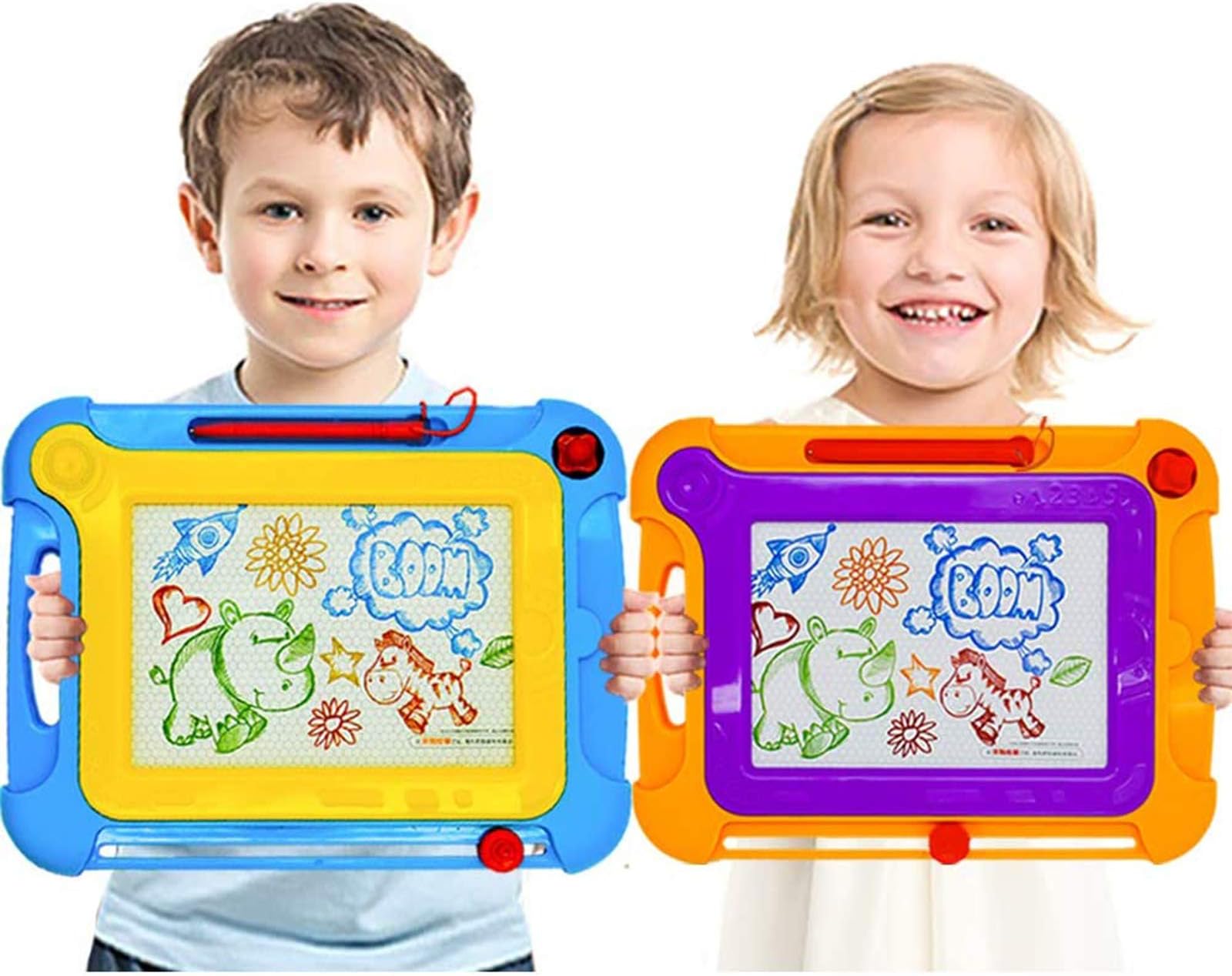 Magnetic Drawing Board for Kids Toddler Magna Doodle Colorful Erasable Doodle Board for Learning Travel 2 Pack