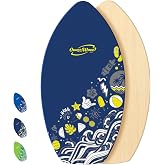 BPS 'Hang Loose' 35" / 40" Skimboard for Beginners with Colored EVA Grip Pad and High Gloss Clear Coat Wooden Skim Boards Kids Adults (Own the Wave Collection)