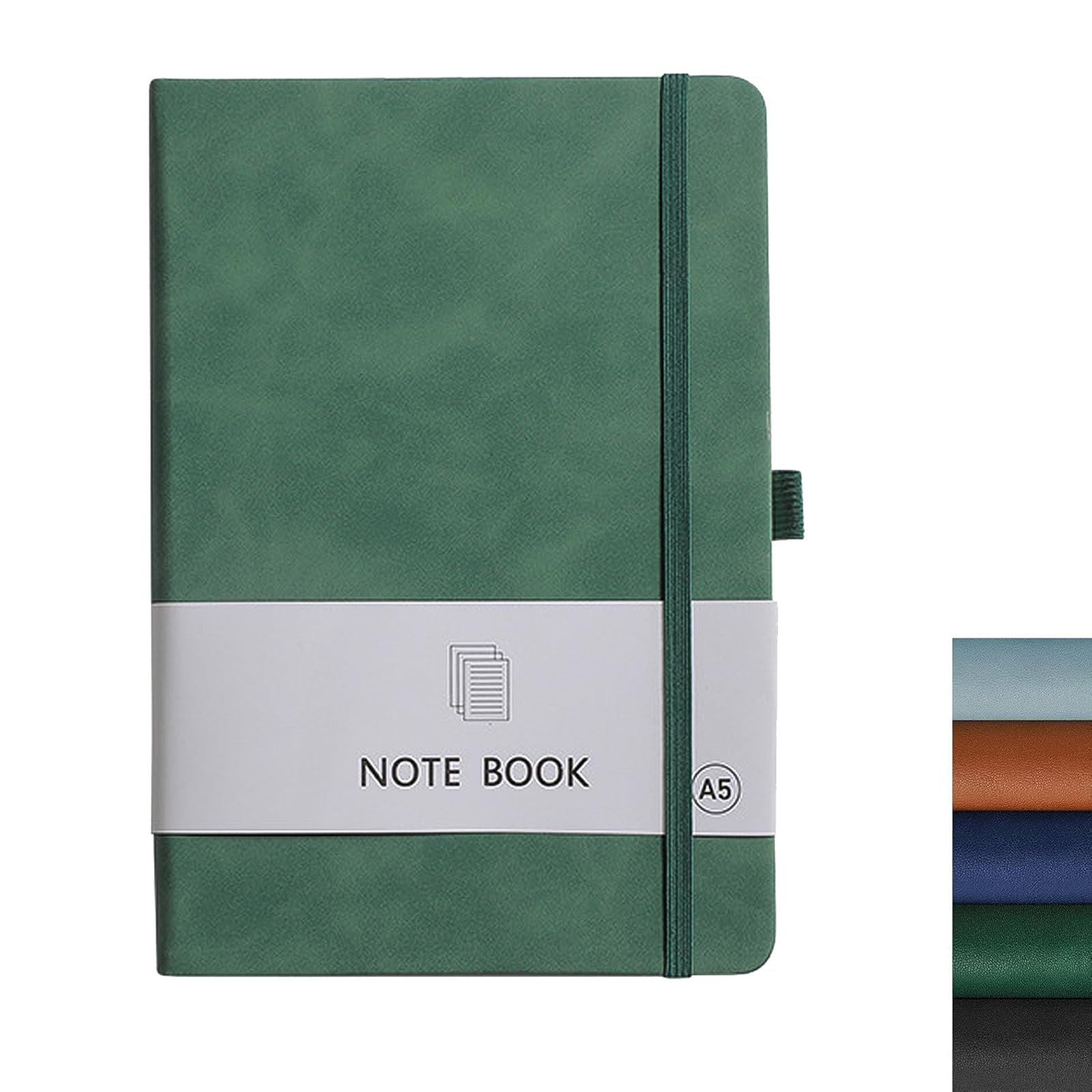DOETYD A5 Journal Notebook 192 Pages 14.5 x 21cm Work Diary Book with Hardback Cover for Women and Men Office Home School (Dark Green)