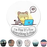 Ergonomic Mouse Pad with Wrist Support,Working Cat Mouse Pad with Wrist Rest,Relieve Wrist Pain Mousepad Non-Slip Rubber Base,Cute Mouse Pads for Desk,Computers,Laptop,Office,Gaming,Accessories