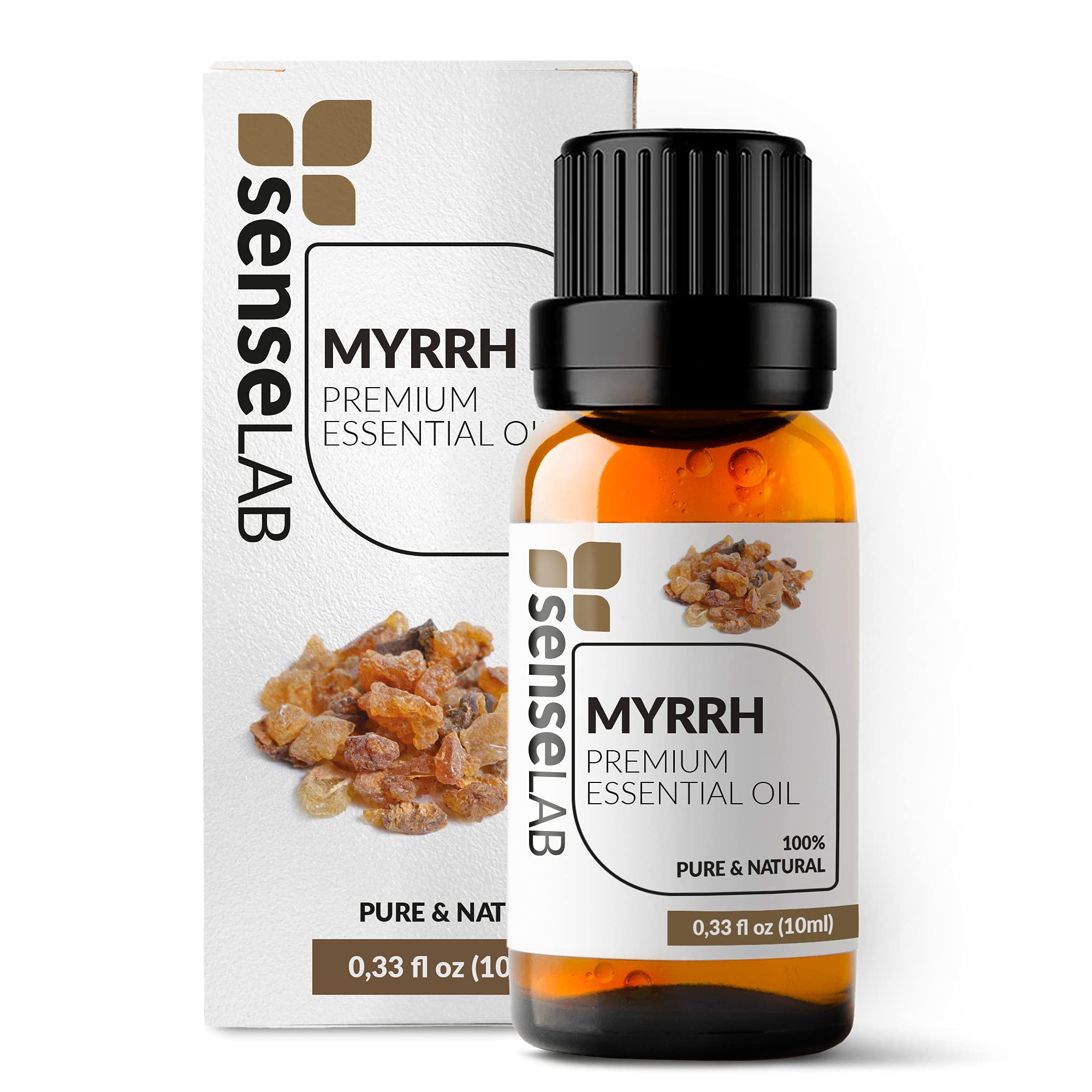 SenseLAB Myrrh Essential Oil - 100% Pure Extract - Therapeutic Grade - for Diffuser & Humidifier - Meditation & Skin Care - Aromatherapy (10 ml)