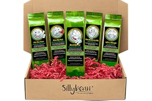 Sillybean Golf Lovers Coffee Gift Basket Golfers Who Love Coffee | 5 Fun Delicious Fresh Roasted Gourmet Coffee Flavors with Fun Golfing Names and Fun Golf Ball Labels | Gift Box