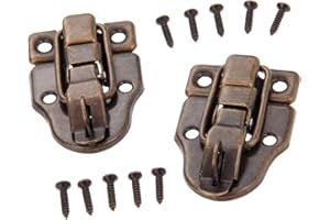 dophee 2Pcs Antique Bronze Retro Style Box Toggle Latch, Iron Duckbilled Hasp Catch with Padlock Hole for Wooden Case Jewelry
