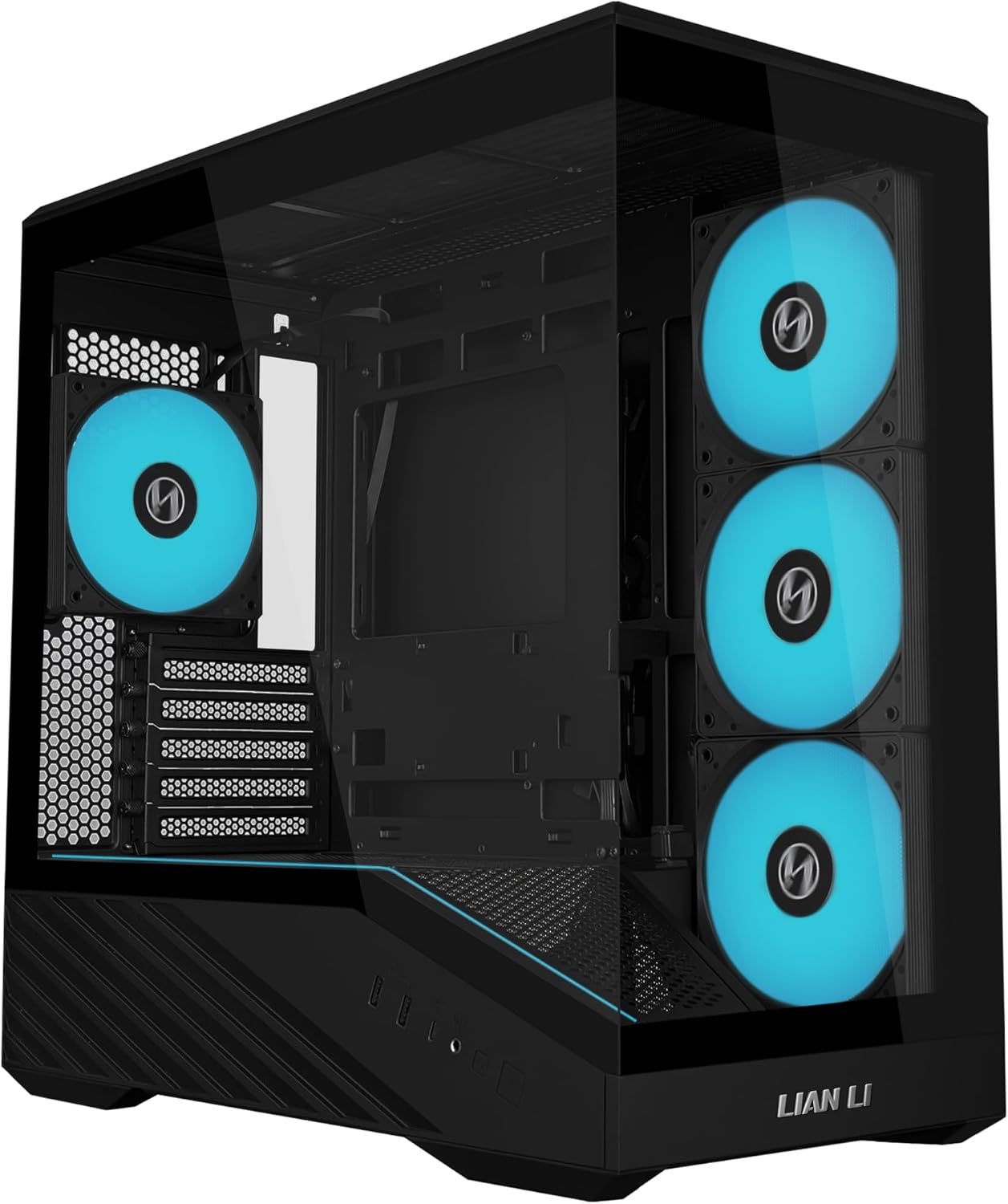 Lian Li VECTOR V100 MINI Micro Form Factor Compact PC Case, Pre-install 4 x 120mm ARGB PWM Fans, Panoramic Tempered Glass, Support Backet-Connect Micro-ATX, 415mm GPU, 360mm Radiator - Black(V100RMIX)