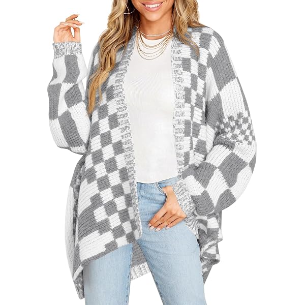 CARCOS Plus Size Cardigan For Women - Open Front, Plaid/Striped/Solid, Sizes XL To 5XL