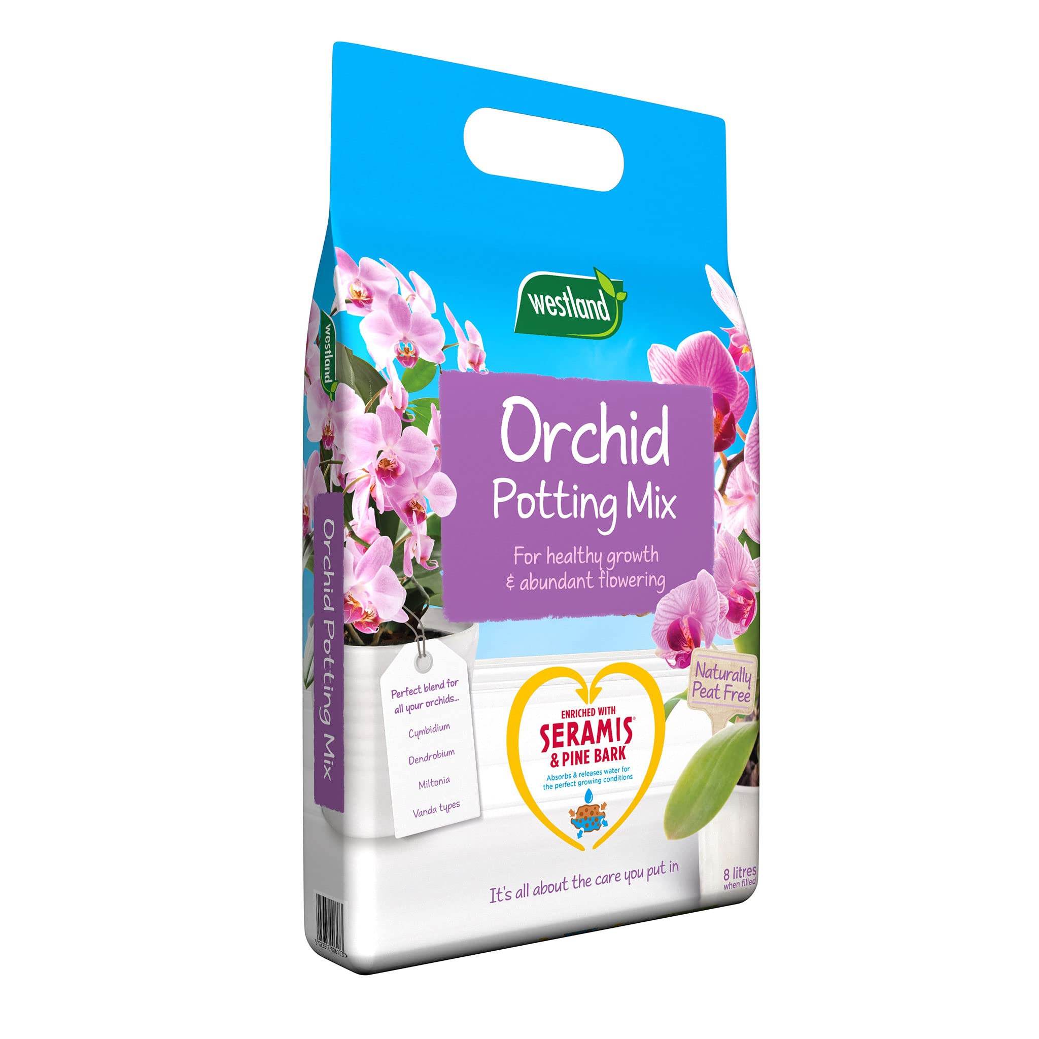 Westland Orchid Potting Compost Mix and Enriched with Seramis, 8 L