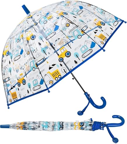 Peppa Pig Umbrella - Pink Dome Bubble Printed Brolly For Children & Girls - 54cm Length