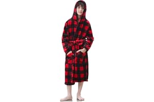 IHU Boys Fleece Robe, Kids Hooded Soft Fuzzy Robes Bathrobe Toddler Flannel Pajamas Sleepwear Spa Plush Robe for Boys Girls