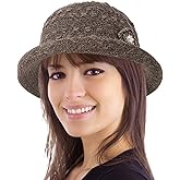 Women Winter Knit 1920s Vintage Bucket Bowler Hat Round Brim Warm Hat