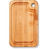 John Boos Prestige Series Rectangular Wooden Maple Cutting Board 16&rdquo;x10&rdquo; &ndash; 1.25&rdquo; Thick, 6-lb Reversible Butcher Block with Juice Groove, Edge-Grain &amp; Finger Grip Hole &ndash; Made in the USA