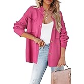 Dokotoo Cardigan Sweaters for Women Casual Open Front Long Sleeve Button Down Knit Outwear Stand Collar Fall Fashion 2024