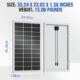 ECO-WORTHY 100W 12V Monocrystalline Solar Panel Module for Battery Charging view 5