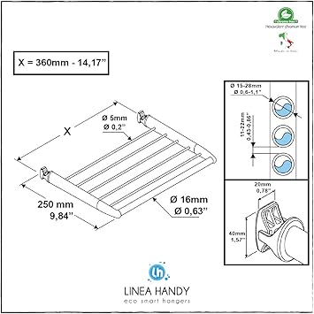 Handy Up - Toallero, se fija directamente al radiador de baño ...