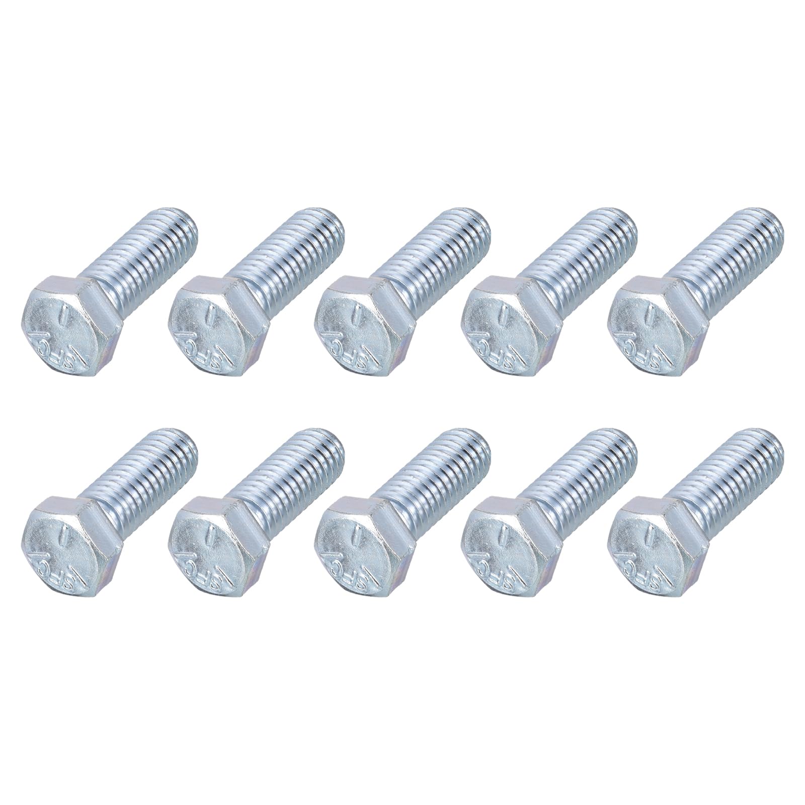 METALLIXITY Hex Bolts (7/16-14x1-1/4") 10Pcs, Carbon Steel Zinc Plated Fully Threaded, Coarse Thread UNC Hex Head Screw Bolt - for Furniture Repair, Silver โ image 1